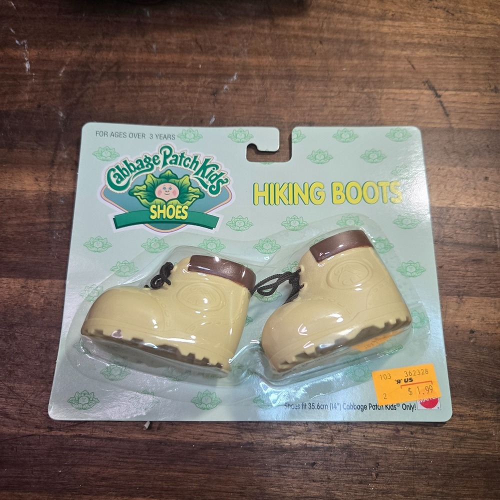 1996 Cabbage Patch Kids / Doll Cream/brown Hiking Boots Shoes CPK NOS